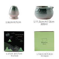 OEM ODM Ensemble de 2 pièces en céramique avec design grenouille amusant, fouet à matcha et bol Chawan, vente en gros