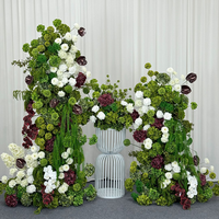 Dernière conception d'arche florale artificielle pour mariage, décoration de fond d'entrée, arrangement floral vert pour cadre de porte