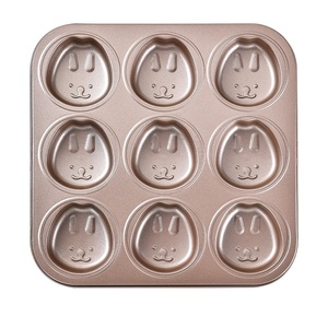 Plats de cuisson en acier <span class=keywords><strong>au</strong></span> carbone antiadhésifs de forme personnalisée moules de cuisson à 9 cavités pour gâteau plaque à biscuits four de cuisine plateau d'ustensiles de cuisson - Product Image 1
