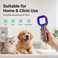 Lampu Kayu UV Rechargeable untuk Hewan Peliharaan, Pemeriksa Kulit untuk Penggunaan di Rumah, Deteksi Kurap Kucing Anjing dengan Kaca Pembesar 2X