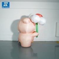 Mascotte Animaux Gonflables Chiot Modèle de Chien Gonflable de Dessin Animé Géant Personnalisé avec Fleurs pour Événements
