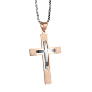 Collar con Colgante <span class=keywords><strong>de</strong></span> Acero Inoxidable 316 con Versículo Bíblico del Padre Nuestro, Cruz Religiosa, Joyería Fina <span class=keywords><strong>de</strong></span> Moda para Hombre - Product Image 6