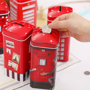 Latta di denaro su ordinazione promozionale, salvadanaio di personalità di stile inglese della latta del contenitore di caramella del salvadanaio della banca della moneta delle lattine/ - Product Image 5