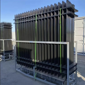 Kim loại màu đen an ninh 6x8 thép picket hàng rào giáo hàng rào tấm ngoài trời Vườn mạ kẽm rèn sắt thép hàng rào tấm - Product Image 1