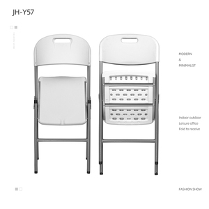 Chaise de jardin en plastique blanc, chaises pliantes en résine blanche pour les fêtes - Product Image 5
