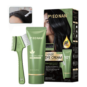 Tinte Capilar Semipermanente Sin Amoníaco, Champú de Cobertura Rápida para Canas, Halal, Crema de Tratamiento Rápido en 5 Minutos, Fácil de Usar - Product Image 1