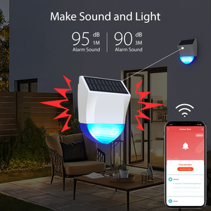 Nouveaux produits électriques intelligents, sirène d'alarme extérieure WiFi avec <span class=keywords><strong>détecteur</strong></span> <span class=keywords><strong>de</strong></span> <span class=keywords><strong>mouvement</strong></span> solaire Tuya, étanche, qui émet son <span class=keywords><strong>et</strong></span> lumière - Product Image 5