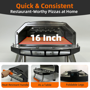 Four à pizza <span class=keywords><strong>vertical</strong></span> mobile multifonctionnel allemand de 16 pouces, capacité de table, vente, feu - Product Image 2