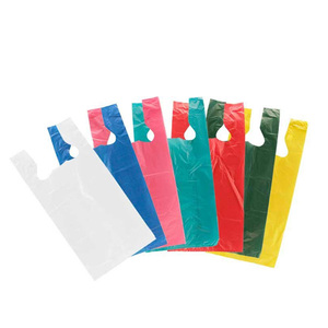 Wholesale Customized Logos Print <b>Biodegradable</b> <b>Packaging</b> Plastic Shopping Bag With T-shirt Handle - Product Image 5