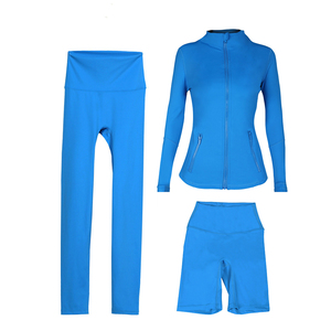 Ensemble de yoga personnalisé à séchage rapide et respirant : veste + leggings + short de cyclisme - Product Image 2