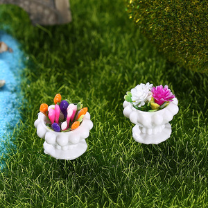 Plantes en pot miniatures en résine, ensemble de quatre décorations de bureau d'intérieur de 3 à 5 cm, ornement de fleurs artificielles - Product Image 3