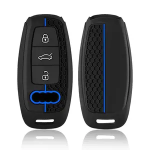 Funda de silicona para llave de coche, carcasa para Audi A6 A6L A7 A8 A8L A3 <span class=keywords><strong>E</strong></span>-<span class=keywords><strong>tron</strong></span> <span class=keywords><strong>55</strong></span> Q7 <span class=keywords><strong>Q8</strong></span> C8 2019 2020 2021 - Product Image 3