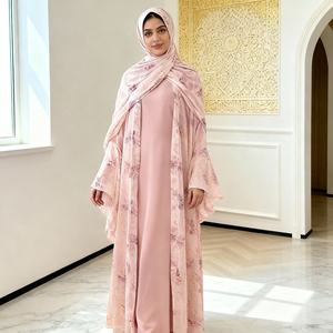 Elegant Custom Printed Polyester <b>Abaya</b> Dress for Muslim Women Ideal for Evening Parties Wholesale Supplier - Product Image 3
