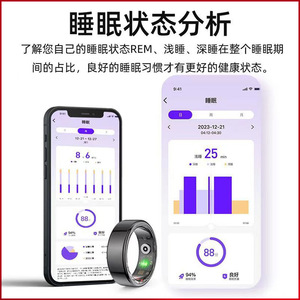 แหวนสมาร์ทติดตามสุขภาพ กันน้ำ IP68 วัดอัตราการเต้นของหัวใจ เชื่อมต่อแอพผ่าน Wi-Fi ปรับแต่งได้ ชิป AC6323 แบตเตอรี่ใช้งานได้ 5-10 วัน - Product Image 4