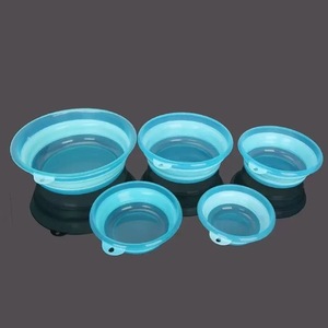 Bol à appâts pliable bleu avec aimant pour la pêche en eau douce, ensemble de bassin pliable en plastique - Product Image 4