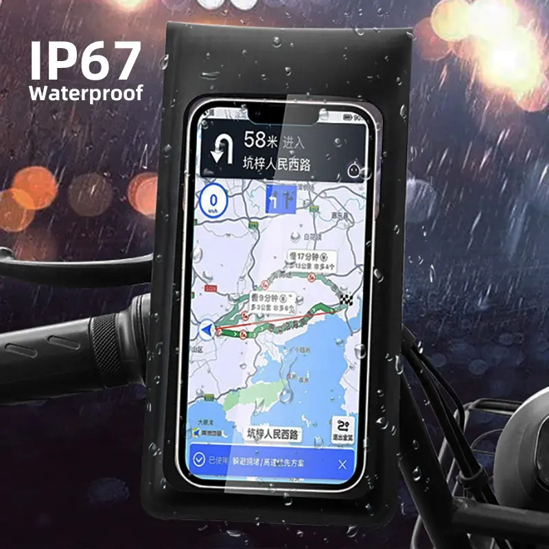 IP67ผู้ถือกันน้ำ Abs จักรยานรถจักรยานยนต์ผู้ถือโทรศัพท์มือถือสำหรับจักรยานไฟฟ้ามือจับติดสกูตเตอร์ YT9050