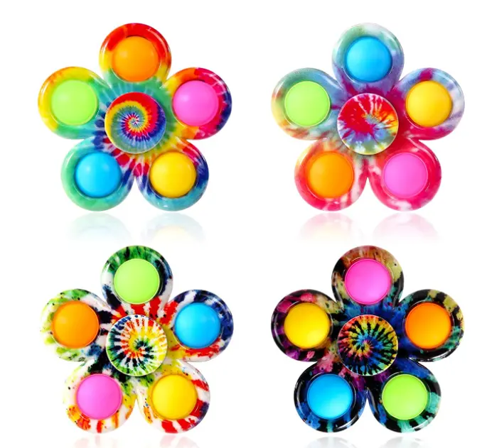 Amazon top seller Simple Pop with 3 5 6 12poppers plastic game spinners Fidget Finger Spinner Toy Push Pop Bubble Fidget Spinner