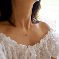 Design de mode Imitation Perle Charmes Femmes Pendentif Bijoux Simple Collier De Perles