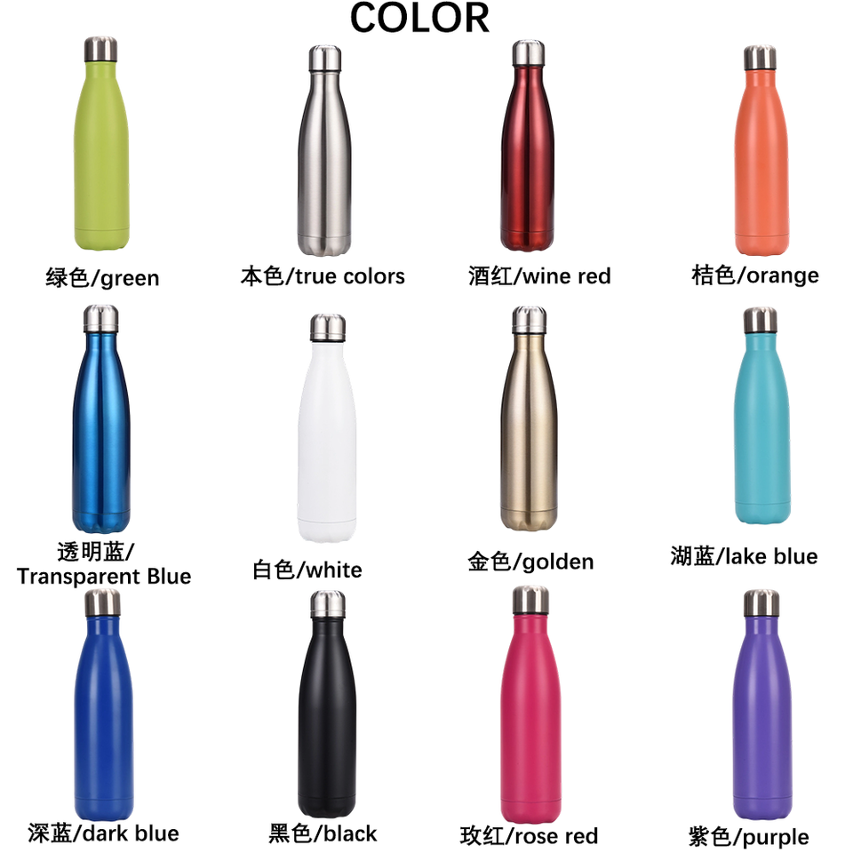 Custom Logo Cola Shaped Stainless Steel Vacuum Insulated Water Bottle ...