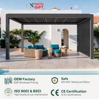 Pergola motorisée à lames orientables en aluminium et abri de jardin extérieur 3x3 3x4 4x4 3x6 4x6 6x3 6x4m, thermolaquée, écologique, pour villa