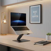Support d'ordinateur portable multifonctionnel en alliage d'aluminium personnalisé, réglable en hauteur, pliable, pour bureau à domicile, avec refroidissement par air