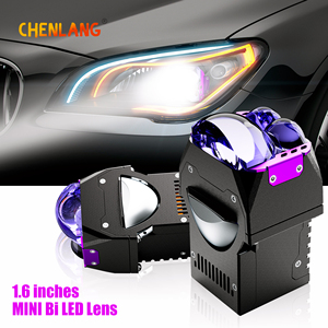 Chenlang 1,6 Zoll mit drei Laser-Abblend-/Fernlichtstrahlern, 150W/90W, superhelle Nachrüstlampen, flache Bi-LED-Projektorlinse für Auto und Motorrad - Product Image 1