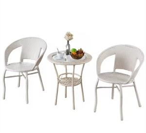 Juego de 1 mesa y 2 sillas de mimbre para jardín al aire libre a la venta - Product Image 6