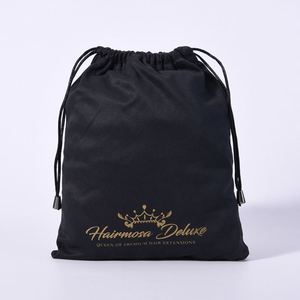 Sacs à cordon en satin de soie recyclable de luxe, sac à main pour perruque, chaussures de danse, logo personnalisé pour le stockage de cadeaux, emballage anti-poussière pour perruques - Product Image 4