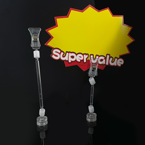 360 Degree Rotating Plastic POP Clip Sign Holder for Retail Supermarket Price Label Display Stand - Product Image 3