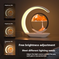 Lampe de chevet LED 3D sablier avec chargeur sans fil rapide pour téléphone portable et lampe de bureau intelligente