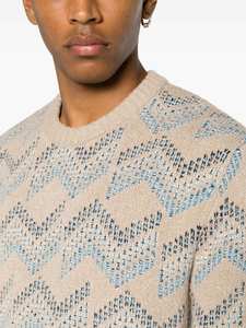 Personalizado OEM y ODM moda Jacquard rayas pulóver Mohair lana o mezcla de algodón otoño suéter prendas de punto de los hombres - Product Image 4