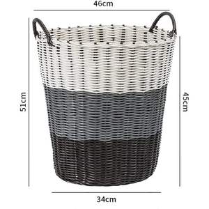 SKY-TOUCH Cesta de plástico duradero para tejer ropa sucia de 1 pieza con asas, contenedor de lavado para almacenamiento o almacenamiento de Juguetes - Product Image 4