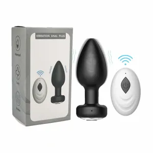 Venta al por mayor 10 modos de vibración juguetes sexuales anales masajeador de próstata de silicona para hombre Control remoto inalámbrico vibrador Butt Plug