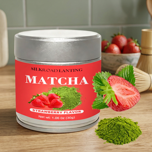 Té Instantáneo Orgánico Japonés 100% Natural con Sabor a Fresa, Nuevo en Bolsa - Product Image 1