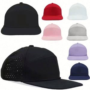 Gorra de béisbol unisex personalizada de 7 paneles con malla perforada a láser, estilo urbano, snapback, deportiva, con cuerda y visera plana. - Product Image 4