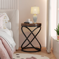 Mesas Auxiliares Modernas de Estilo Minimalista Geométrico de MDF para Sala de Estar y Dormitorio