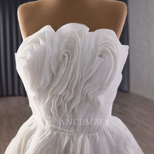 Jancember 251033 Elegante sin tirantes Ruffle Wedding A-line Vestidos formales Vestidos - Product Image 5