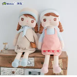 Boneka Metoo Asli Mainan Mewah untuk Anak Perempuan Bayi Linda Kawaii Morandi Angela untuk Anak-anak Anak-anak Hadiah Ulang Tahun Natal