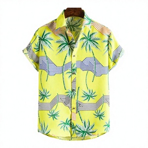 Camisa de Manga Corta Tejida con Estampado para Hombre, Otoño, Fresca, Cómoda, Informal, para Vacaciones en la Playa, Transpirable, Suministro ODM - Product Image 2