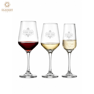 Verres à vin gravés avec logo personnalisé, fabrication en gros, verres à pied fabriqués à la machine, compatibles lave-vaisselle, ensemble de gobelets transparents, pour hôtels, restaurants, bars, traiteurs. - Product Image 2