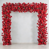 Arche de fleurs de mariage en soie artificielle réaliste de luxe, faite à la main, personnalisable, nouveau style, vente directe d'usine, haute qualité