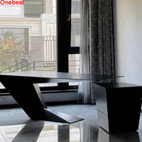 Lusso e Design moderno Z a forma di tavolo da lavoro per la casa solido superficie Executive Manager capo ufficio scrivania