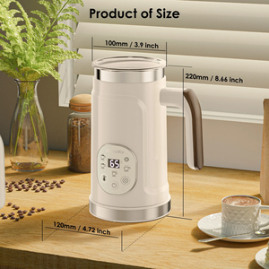 Nouveau mousseur à lait électrique à commande tactile électronique, température réglable, plastique écologique, 500W, 4 tasses - Product Image 2