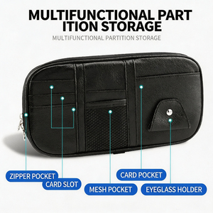 Bolsa de Almacenamiento Multifuncional para Parasol, Bolsa de Malla, Cremallera, Tarjetero Grande, Cable de Datos para Licencia de Conducir, Tarjeta Grande, Clip para <span class=keywords><strong>Gafas</strong></span> - Product Image 2