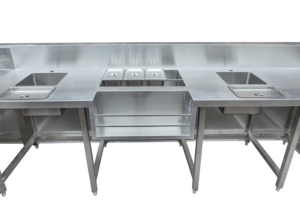 Tavolo da Lavoro Personalizzato per <span class=keywords><strong>Bar</strong></span>, <span class=keywords><strong>Banco</strong></span> per Negozio di Bubble Tea, Tavolo di Preparazione in Acciaio <span class=keywords><strong>Inox</strong></span> - Product Image 4