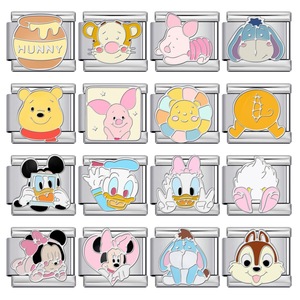 Disney Cartoon Character Modular Bracelet Stainless Steel DIY Elastic <b>Bangle</b> Gift For Kids And Adults Unisex Jewelry <b>Set</b> - Product Image 1