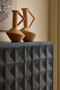 <span class=keywords><strong>Meubles</strong></span> modernes personnalisés de haute qualité, armoire latérale carrée à quatre portes en chêne pin noir mat - Product Image 3