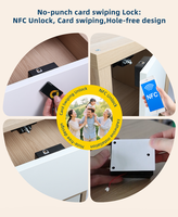 Serrure de meuble intelligente RFID invisible sans clé, serrure de tiroir invisible sans fil, serrures à carte NFC pour rangement