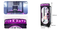 Usine rose Date coupe prix Machine monnayeur gros jouet cadeau distributeur automatique jeu d'arcade Machine prix jeu griffe Machine
