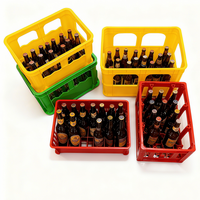 Caisse à vin et à bière en plastique de haute qualité en gros, empilable, 24 bouteilles